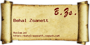 Behal Zsanett névjegykártya